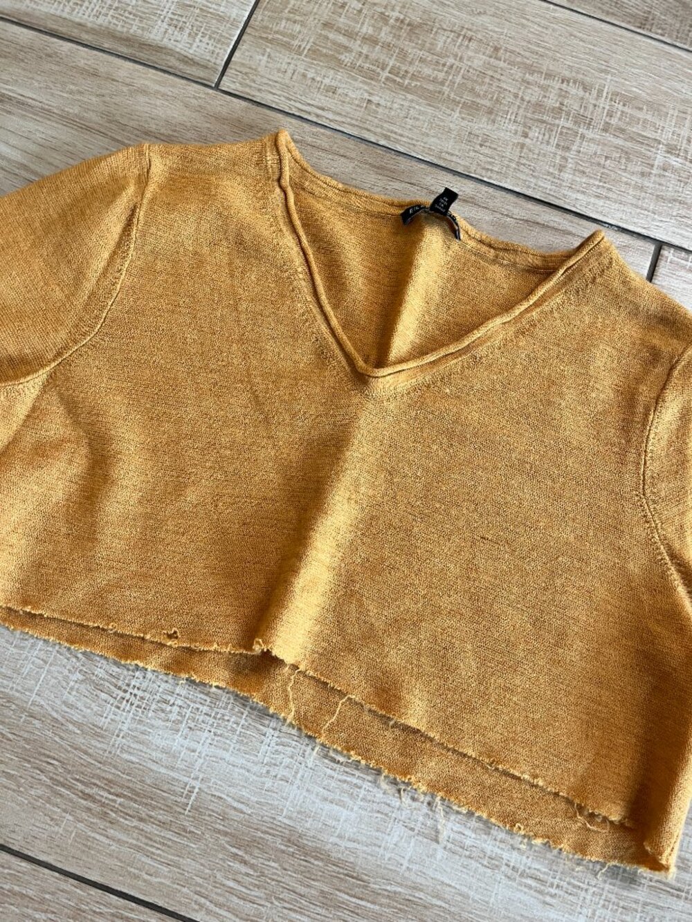 Womens Eileen Fisher Gold/Orange Cropped Sweater Top - XL - Picture 2 of 5